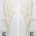 10 Stems 46" inch White Pampas Grass Decor Tall, Large Pompas Grass, Boho Neutral Home Decor Bouquet, Fluffy Pampass Grass for Floor Vase Wedding Floral Arrangements Wall Farmhouse Table Decor