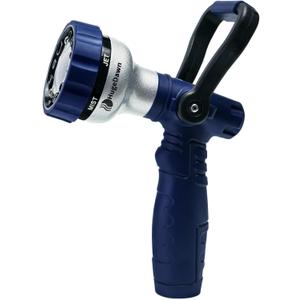 Garden Hose Nozzle, 6 Spray Patterns Heavy Duty Metal Water Nozzle with High Pressure for Watering, Cleaning, Washing (Blue)