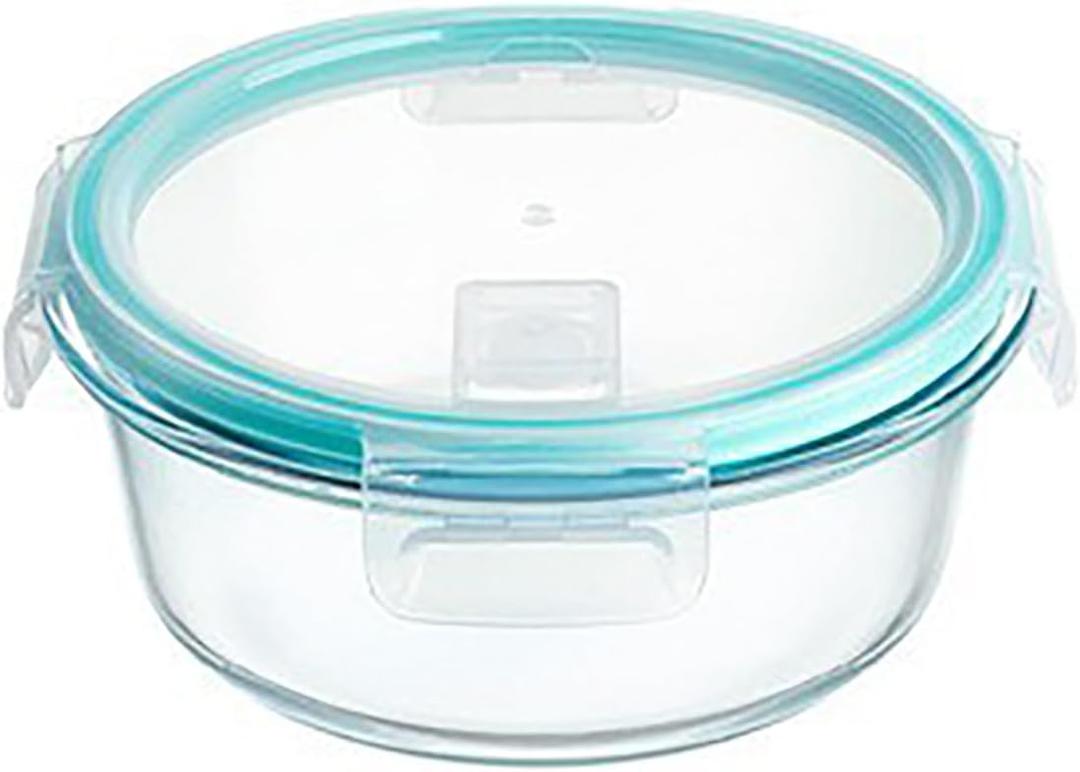 Airtight Glass Lunch Bento Boxes, Glass Storage Containers with Lids, Fruit Containers for Fridge, Superior Glass Food Storage Containers, for Candy, Fruits, Nuts Snack, Picnic (5.1x2.4inch)