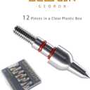 Geordn Stainless Steel Arrow Field Points 100/125/150/175/200 Grains Practice Archery Arrow Target Bullet Point Combo Point 12 PCS