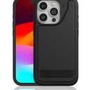 ZAGG Everest Snap iPhone 15 Pro Case with Kickstand - Drop Protection (20ft/6m), Triple-Layer Textured Cell Phone Case, No-Slip Design, MagSafe Phone Case, Black