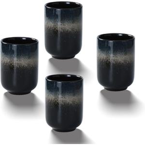 Large Ceramic Tea Set, Chinese Tea Cup, Coffee Cup, Ceramic Mate Tea Cup Set 4 Piece (gradient color)