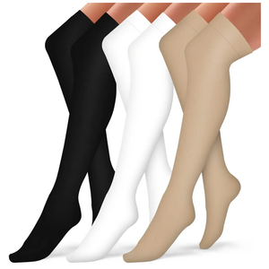 Bluemaple Thigh High Compression Socks for Women and Men Circulation(3 Pairs) Over the Knee-Best Support for Running,Travel,XL