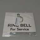Metallic Silver 'Ring Bell For Service' Sign with Bell Icon - Aluminium Self-Adhesive Peel and Stick Hospitality Signage for Hotels and Restaurants - Easy Install Customer Service Reception Desk Sign