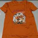 GLIGLITTR Girls Halloween Shirt Nightmare on Main Street Pumpkin Bat T-shirt Spooky Season Short Sleeve Tops Kids Fall Outfits(Orange, 9-10 Years)