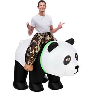 Newcotte Panda Inflatable Riding Costumes Christmas Panda Blow up Riding Costumes for Adult Men Women Masquerade Carnival Fasching Theme Parties Cosplay