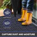 Mibao Front Door Mat, Heavy Duty Durable Welcome Mat for Outdoor Indoor, Dirt Trapper Waterproof Super Absorbent Door Mat for Entryway Outside Patio Porch, 61.5" x 36", Navy