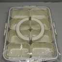 Snackle Box Container with Sealed Lid  Portable BPA-Free Snack Box with Foldable Handle, Divided Serving Tray for Fruit, Candy, Nuts & Veggies  Perfect for Travel, Picnic, Beach & Party 11.8" x 8.8" (White)