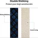 WhoseID Dog Collar with Waterproof AirTag Holder & Anti-Lost QR Code, Cute Bling Warpping Adjustable Width for Small Medium Large Pet (Blue, M)