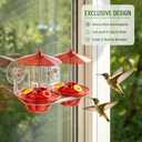 Window Hummingbird Feeder with Strong Suction Cups, 2.6 oz Window-Mounted Small Hummingbird Feeder with Bee-Proof Ports & Dual Sun Shades-Easy to Fill & Clean for Close-Up Bird Watching