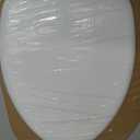 Mayfair Padded Toilet Seat with Chrome Hinges, Soft Vinyl over Wood Core Seat, Made in USA, Elongated, White
