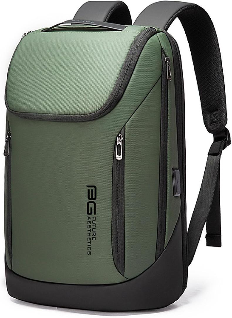 Men's Anti-Theft Laptop Backpack,15.6Inch Waterproof Fashion Travel Backpacks with USB Charging Port,Green,One Size