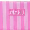 Striped Empty Mahjong Tiles Bag for 1.2 "(30mm) Standard Size American Mahjong Tiles, Waterproof Mahjong Tile Bag with Zipper, Mahjong Case, Case Only (01Pink Stripes)