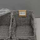StorageWorks Wicker Baskets for Organizing, Pantry Organizers and Storage, Round Paper Rope Storage Basket for Pantry Shelves, Kitchen Counter, Gray, 2 Pack