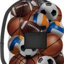 Handy Laundry Mesh Ball Bag - Up to 15 Balls Large Capacity Sports Equipment Bag Carrier with Adjustable Strap and Drawstring Closure - For Soccer, Basketball, Volleyball