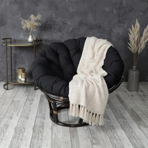 Sorra Home Papasan Cushion, 1 Count (Pack of 1), Black