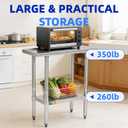 Treshin Stainless Steel Table 18" X 30" Commercial Prep & Work Table