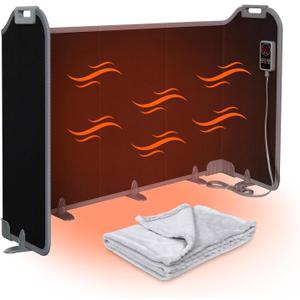 Under Desk Heater for Office, Foldable Space Heater Plus Size 5-Fold, Quiet for Leg, Foot Ankles, Portable Foot Warmer with 12H Timer & 8 Heat Levels, No Odor Anti-tilt, Auto Shut Off