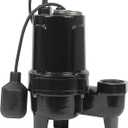 1 3/4 HP Submersible Sewage/Effluent Pump, 7272GPH Cast Iron Sump Pump with Vertical Float Switch & 10FT Power Cord, Sewage Grinder Pump for Sump Basin, Basements, Residential Sewage, Septic Tank