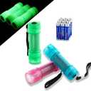 KunHe 7 Pack Glow in Dark Flashlights Mini Flashlight for KidsBulk flashlights with Batteries Included for Teaching Kids Birthday Party Stocking Stuffers