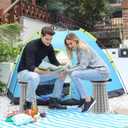 ALEVMOOM Upgraded Collapsible Stool with Cushion & Bag, 18" H Portable Retractable Telescoping Folding Stool for Adults, Lightweight But Sturdy Capacity 600 lbs for Camping Fishing Hiking Travel