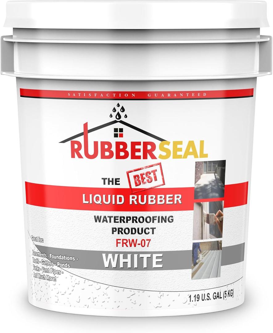 Liquid Rubber Waterproofing and Protective Coating, Rubberseal (1 Gallon, White)