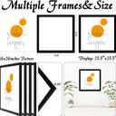 16x16 Picture Frame Set of 4, Black 16 x 16 Frame High Transparent Wall Gallery Poster Canvas Photo Frames for 16by16 inches