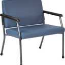 Office Star Products Bariatric Big and Tall Medical Office Chair with Oversized 29 Inch Wide Seat and Sturdy Metal Frame with Back Reinforcement, 500 Pound Limit, Dillon Blue Faux Leather Fabric