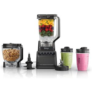 Ninja Kitchen System | All-in-One for Smoothies, Frozen Drinks, Veggie Chopper & More | With Full-Size Pitcher, 8 Cup Food Processor Bowl, (2) 18 oz. Cups, | 1200 Watt | Dark Grey | BR601AMZ