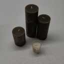 Simply Soson 3x4, 3x6, 3x8 inch Dark Moss Green Pillar Candles, Set of 3 Pillar Candles, Rustic Texture, Unscented Green Candles Dripless Candles Ideal as Wedding Parties Spa Dinner Home Decor Church