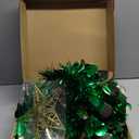 5 Ft Pop Up Christmas Tree with Lights Timer, Collapsible Tinsel Christmas Tree with 50 Warm White&Color Changing Lights 8 Modes and Balls Ornaments 3D Star Sequins for Home Holiday Party Indoor Decor (Green Silver)