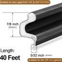 Litaibai Large Size Weather Stripping Door Seal for Larger Gaps, 40FT Kerf Door Seal Strip, No Glue, Easy Groove Installation, Soundproof & Weatherproof for Exterior Doors
