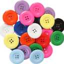 2 x Large Resin Sewing Buttons, 1-1/2 inch,38mm, 4-Hole, Multicolored Craft Buttons for DIY Projects, 30 Pack (Multicolored)