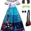 Akokvlar Women Magic Dress Adult Cosplay Party Costume Outfit Full Set with Wig, S
