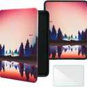 Smart Case Compatible with 7" Kindle Paperwhite 12th Generation (2024) and Kindle Colorsoft Signature Edition - Premium PU Leather Cover with Auto Sleep/Wake, Dimmed Night