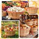 9 Pack Apple Bushel Baskets 12"x5.2" Round Wooden Produce Baskets Bulk