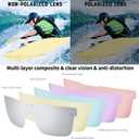 FEISEDY Men Sunglasses Polarized Oversized Square Flat Top Cycling Running Fishing Golf Hiking Sports B2990 (Polarized Silver Mirrored Lenses With Black Temples 002)