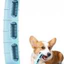 Version 2.0Bite and Brush Chew Toys for Dogs - Dental Chew Toy with Bristles for Teeth Cleaning, Interactive Dog Toy to Keep Them Busy, Ideal Puppy Teething Tool for Tiny Small Medium Dogs-Blue