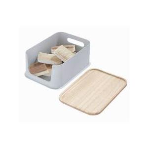 iDesign Open Front Bin | Medium Storage with Wood Lid - Gray – Interdesign
8.4x11.9x5