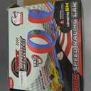 20ft Flexible Race Track for Kids with 4 Pull-Back Cars & Portable Storage Bag,4pcs Strong Suction Cups,5pcs Track Stabilizers,for 1/64 Cars,Roll Up Slot Car Race Track with Loops