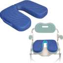 Shower Seat Cushion for Shower Bench, 2 Inch Thick U Shape Shower Chair Bathtub Cushion for Elderly Handicap, 4D air Fiber Chair Pad with Handle, Quick Drying Seat Mat for Shower Seats, Transfer Bench