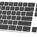 Bluetooth Slim Keyboard for Mac, Aluminum Rechargeable Keyboard Wireless, Low-Profile Silent Flat Key Compatible with Apple iMac, MacBook, Mac and iOS, Full Size - Silver Black
