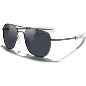 MERRY'S Classic Square Aviator Military Polarized Sunglasses for Men or Women S8636 (55mm)