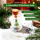 Glass Bottle Christmas Tree Night Light with Multicolored LED Lights - 5" H Tabletop Holiday Nostalgic Decorative Vintage Night Light for Girl Boys Kids Gift Bedroom Reading Room Holiday Party Decor