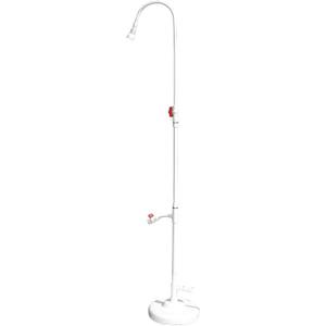 SWIMLINE HYDROTOOLS Tube Style 7 Foot Poolside Shower, Adjustable Head & Foot Tap Spigot With Valve Controls, Standard Garden Hose, Environmentally Friendly, Outdoor Backyard Poolside Beach Spa