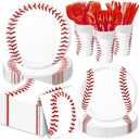 140 PCS Baseball Birthday Decorations, Baseball Party Supplies Includes Plates, Napkins, Cups, Cutlery for Baseball Party Decorations, Serve 20