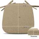 Shinnwa Dining Chair Cushions Set of 4, Non Slip Seat Cushions for Kitchen Chairs with Ties, 4 Pack, 15 x 15.5 inches, Natural Linen