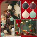 24 Pcs Ceramic Matte Christmas Ball Ornaments Burgundy Forest Green Beige Textured Rustic Neutral Christmas Balls for Xmas Trees Modern Multicolor Ornaments 1.7 Inch for Garland Fireplace Home Decor