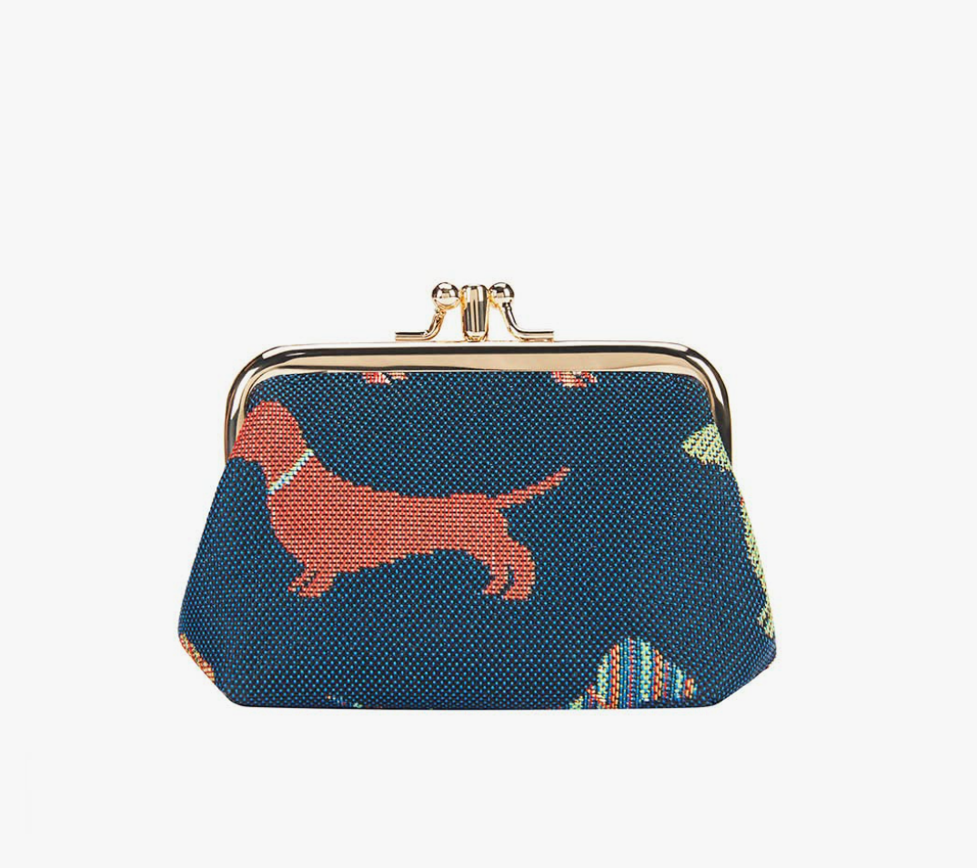 Signare Tapestry Double Pocket Change Pouch Kiss lock Coin Purse for Women