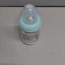 Glass Baby Bottles, Anti Colic Breastfeeding Bottle with Natural Response Nipple for Newborn Preemie 0+ Month, BPA Free, Wide Neck, Blue/2Pack/5oz